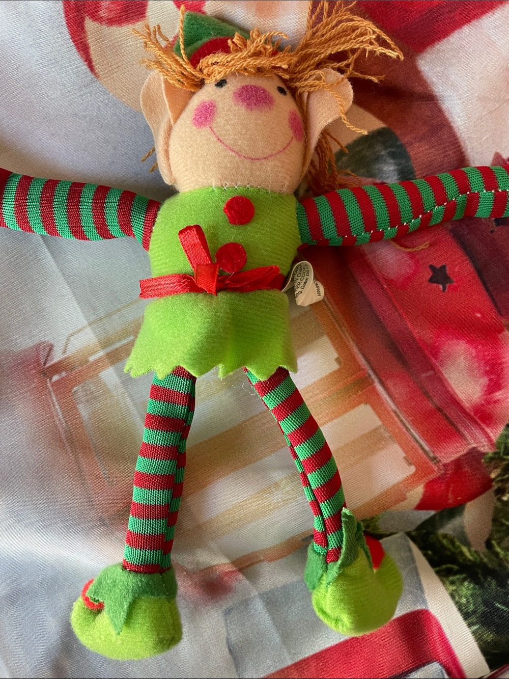 Festive Green & Red Elf Holiday Plush Decorations - Picture 5 of 6